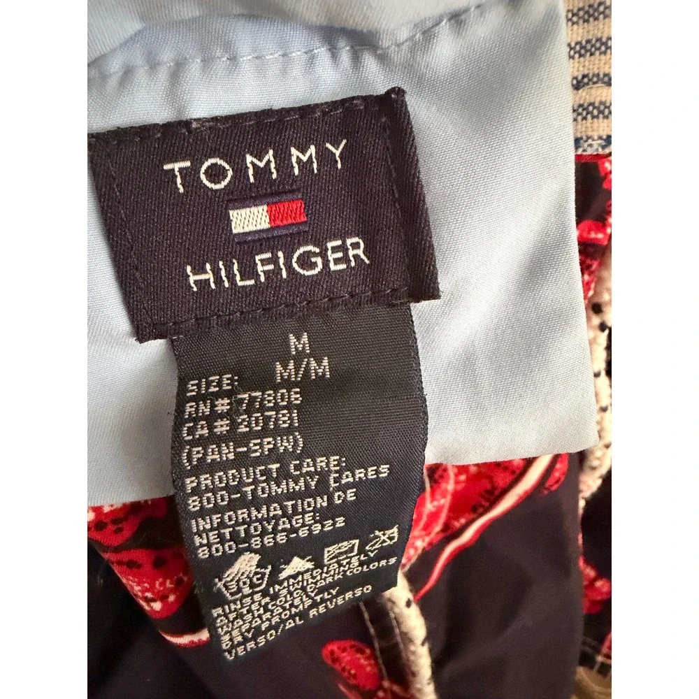Tommy Hilfiger Mens Navy Blue Lobster Print Swim Trunks Board Shorts Size Medium